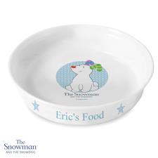 Personalised The Snowdog Blue Pet Bowl